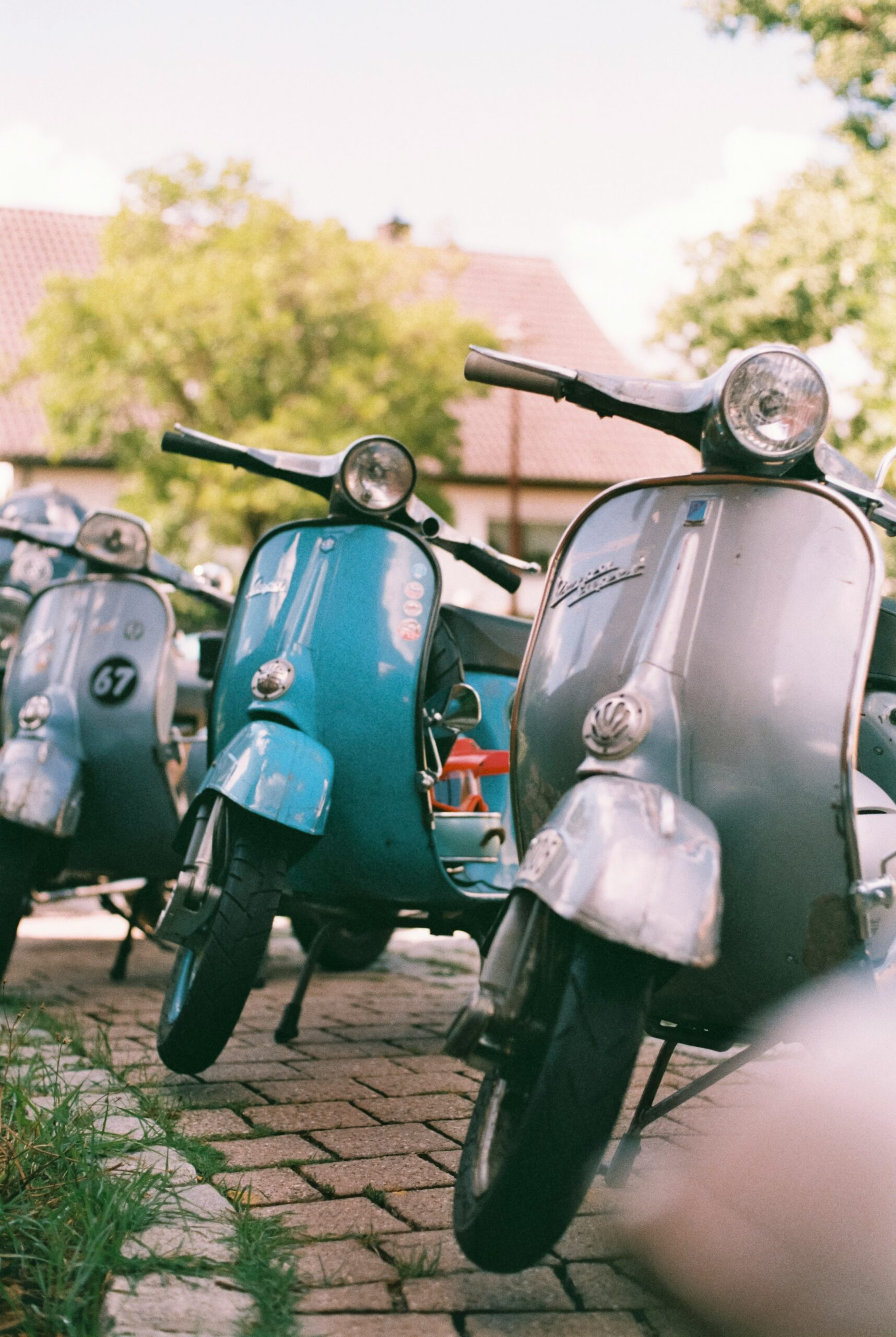 Electric scooter rider urban street